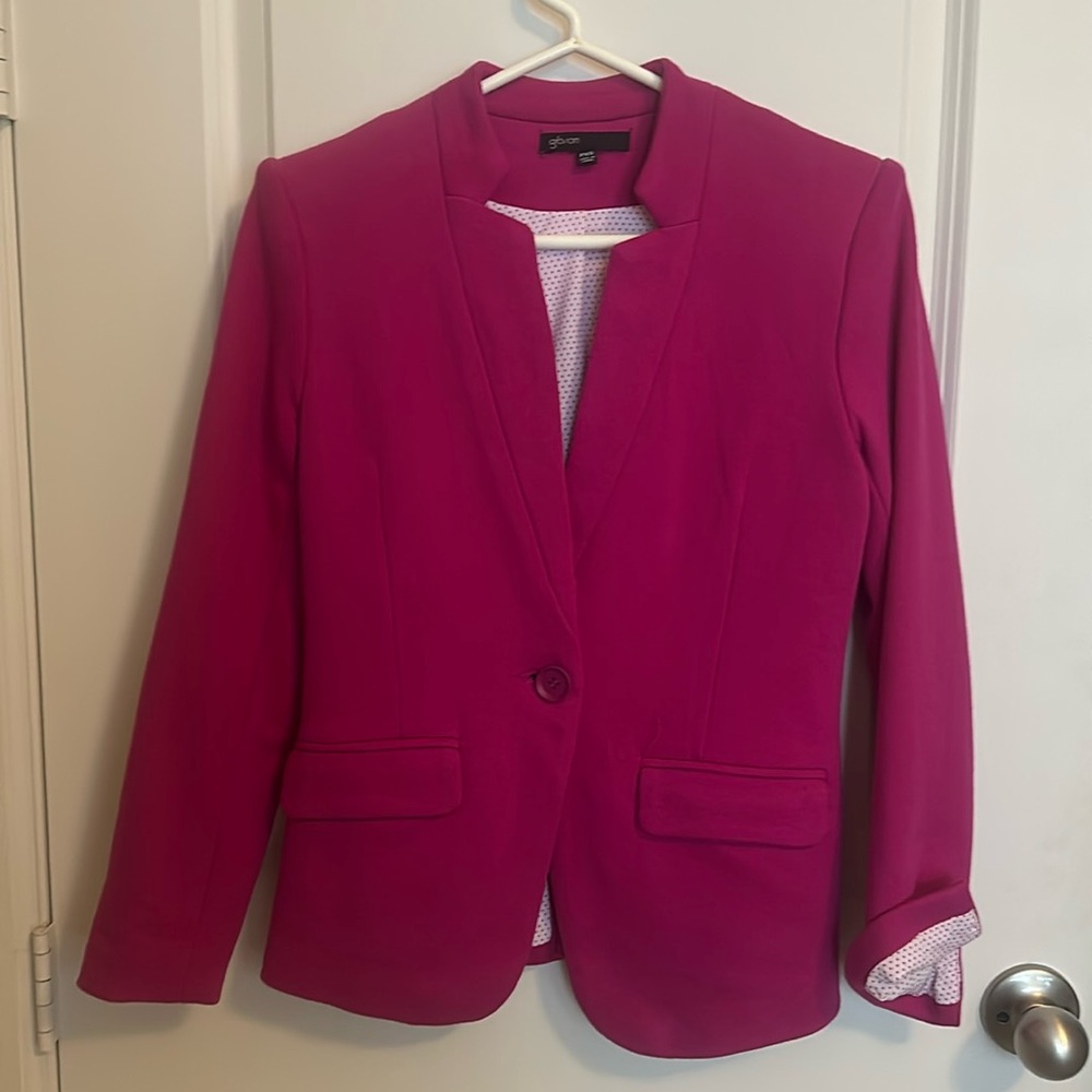 Gibsonlook Notch Collar Blazer - Pink